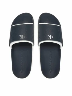 Ciabatte Slide Rubber Neoprene Text YM0YM01234 Blu scuro