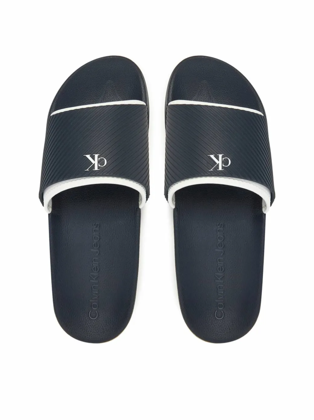 Ciabatte Slide Rubber Neoprene Text YM0YM01234 Blu scuro