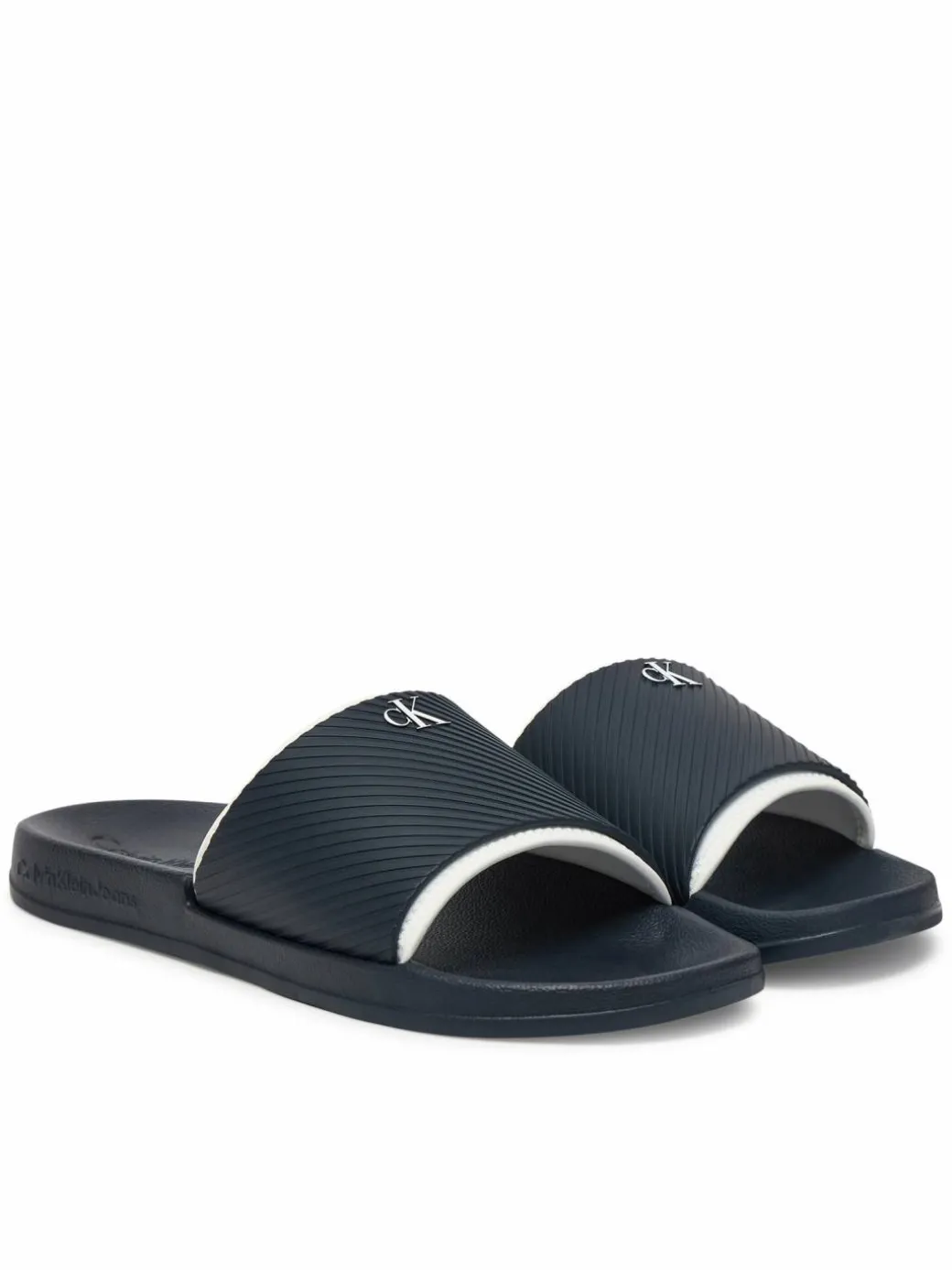 Ciabatte Slide Rubber Neoprene Text YM0YM01234 Blu scuro