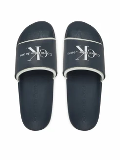 Ciabatte Slide Rubber Neoprene Monologo YM0YM00361 Blu scuro