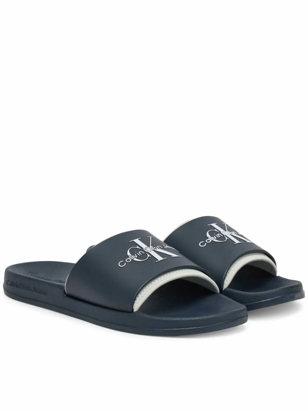 Ciabatte Slide Rubber Neoprene Monologo YM0YM00361 Blu scuro