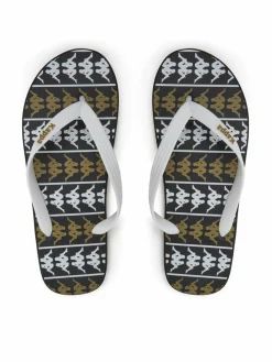 Infradito 371D2UW White - Black - Green Military Multicolore