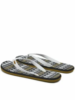 Infradito 371D2UW White - Black - Green Military Multicolore