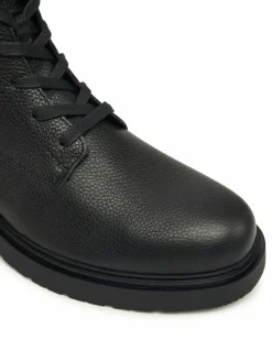 Polacchine Combat Ess Lace Up Zip Boot Lth YM0YM01373 Nero
