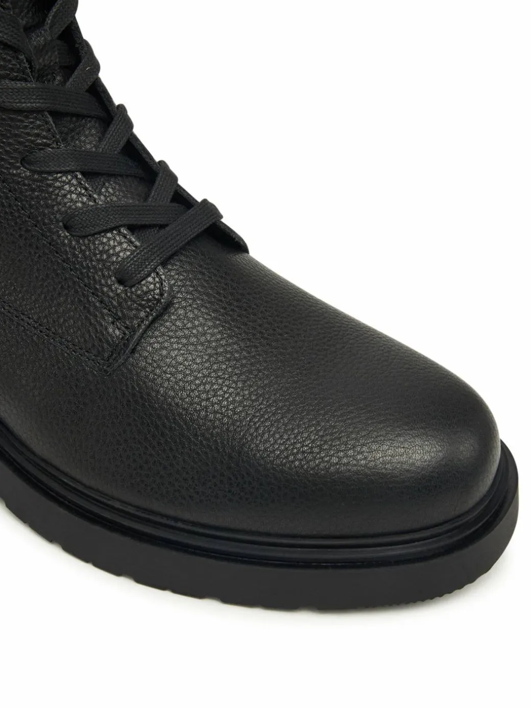 Polacchine Combat Ess Lace Up Zip Boot Lth YM0YM01373 Nero