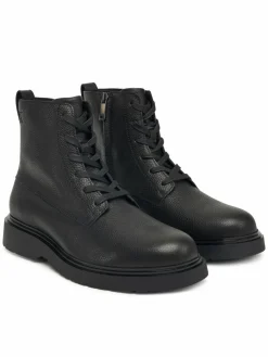 Polacchine Combat Ess Lace Up Zip Boot Lth YM0YM01373 Nero