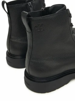 Polacchine Combat Ess Lace Up Zip Boot Lth YM0YM01373 Nero