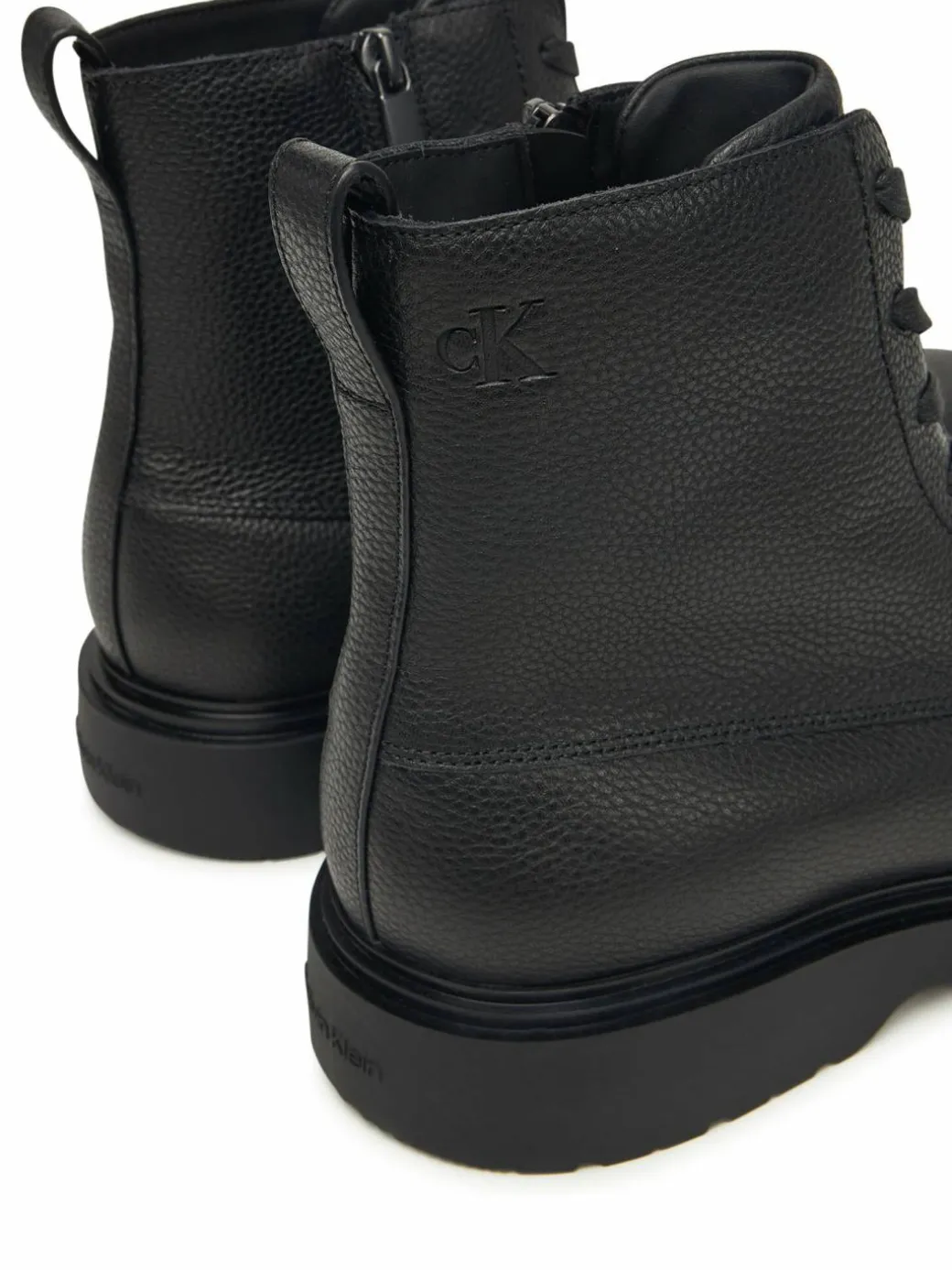 Polacchine Combat Ess Lace Up Zip Boot Lth YM0YM01373 Nero