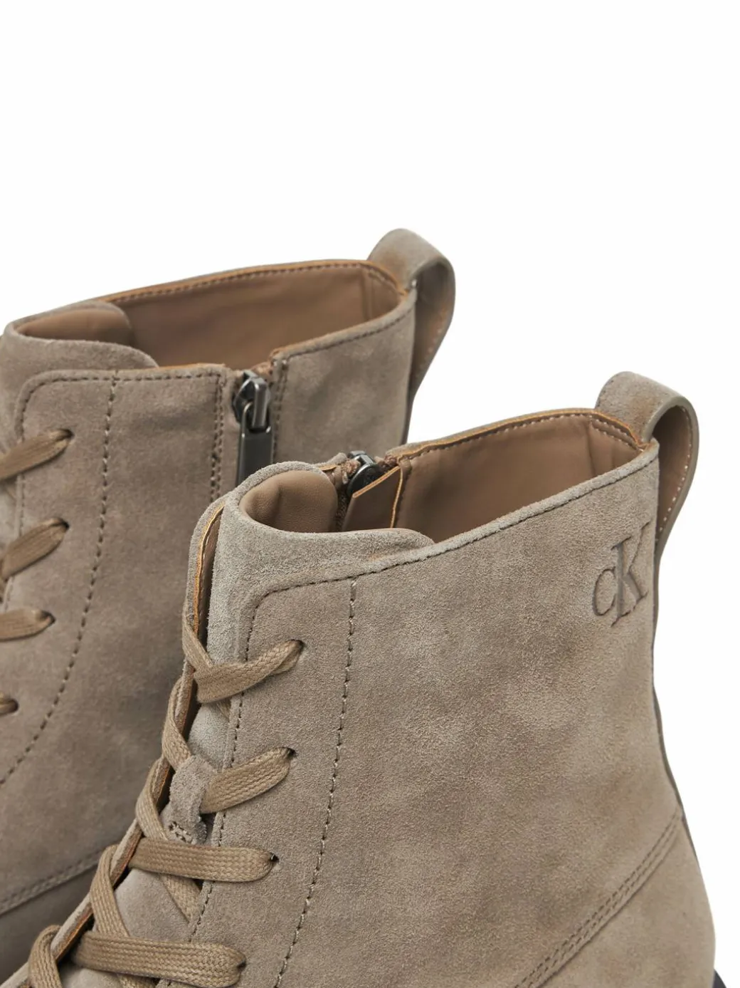 Polacchine Combat Ess Lace Up Zip Boot Su YM0YM01371 Grigio
