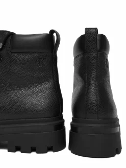 Polacchine Lugged Hiking Lace Up Lth YM0YM01336 Nero