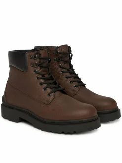 Polacchine Tjm Lace Up Boot Leather EM0EM01629 Marrone