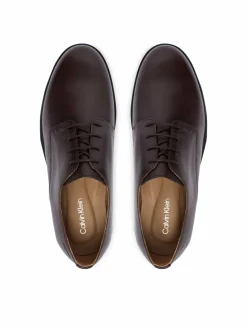Scarpe basse Ess Rubber Derby Lth HM0HM02056 Marrone scuro