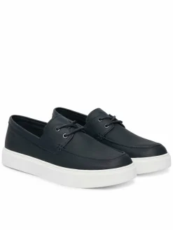 Scarpe basse Hybrid Clean Boat Shoe Lth HM0HM02233 Blu scuro