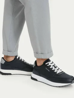 Sneakers City Runner Laceup Lth Mix HM0HM02214 Nero