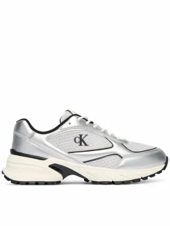 Sneakers Hike Runner Laceup Mesh Mix Met YM0YM01402 Argento