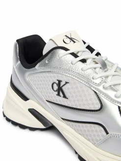 Sneakers Hike Runner Laceup Mesh Mix Met YM0YM01402 Argento