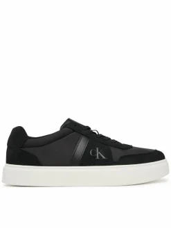 Sneakers Mixed Texture Lace Up Cupsole Trainers YM0YM01395 Nero