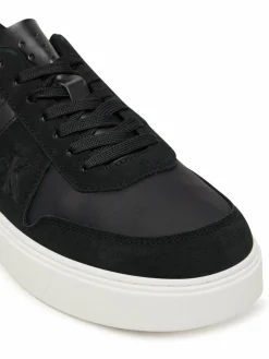 Sneakers Mixed Texture Lace Up Cupsole Trainers YM0YM01395 Nero
