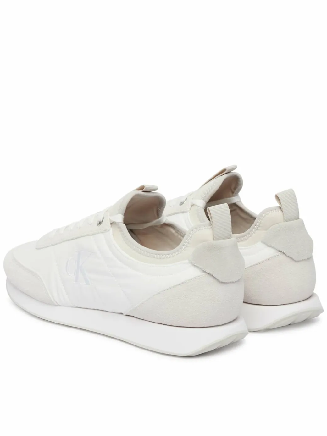 Sneakers Retro Runner Sock Laceup Mix YM0YM01414 Bianco