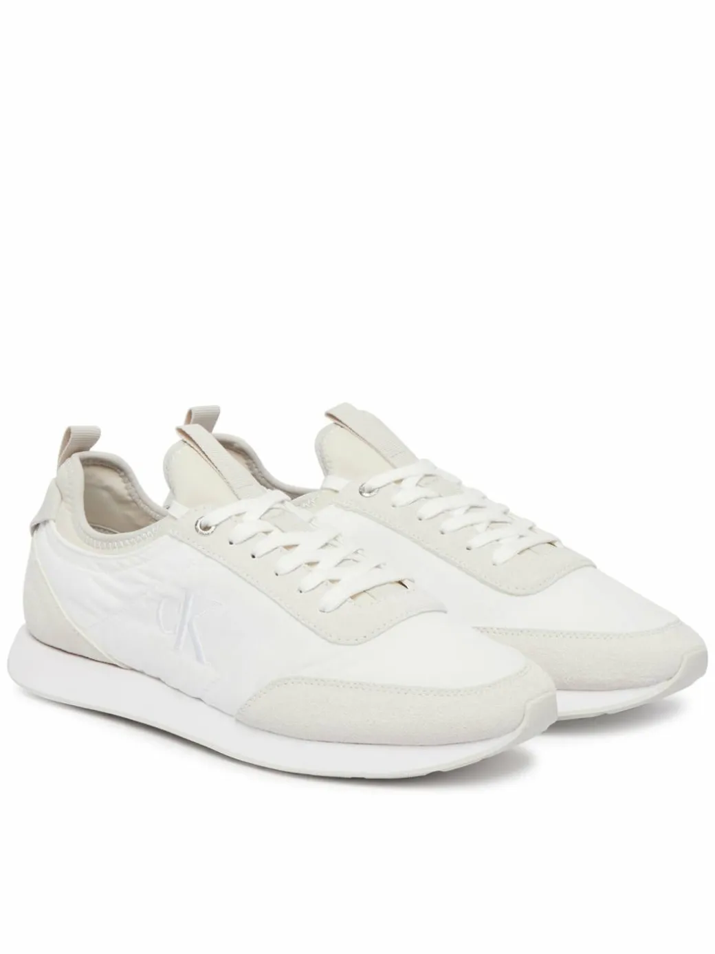 Sneakers Retro Runner Sock Laceup Mix YM0YM01414 Bianco